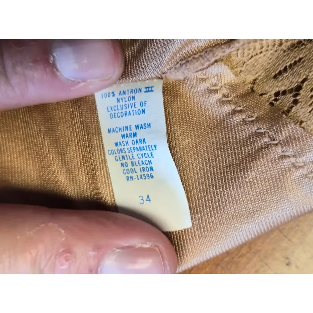 Vintage Kayser Satin Lace Corset Camisole USA Size 34